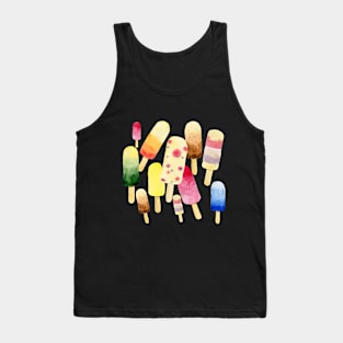 Ice Cream Colorful Watercolor Pattern Tank Top